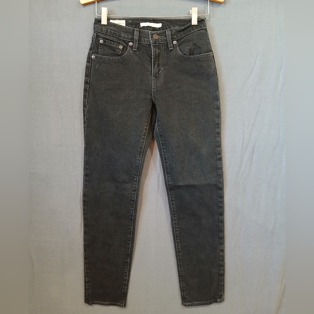 Levis Jeans Womens 24 Black Middy Straight